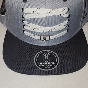 Zephyr Henderson Silver Knights Gray and White Hat with Lace Detail